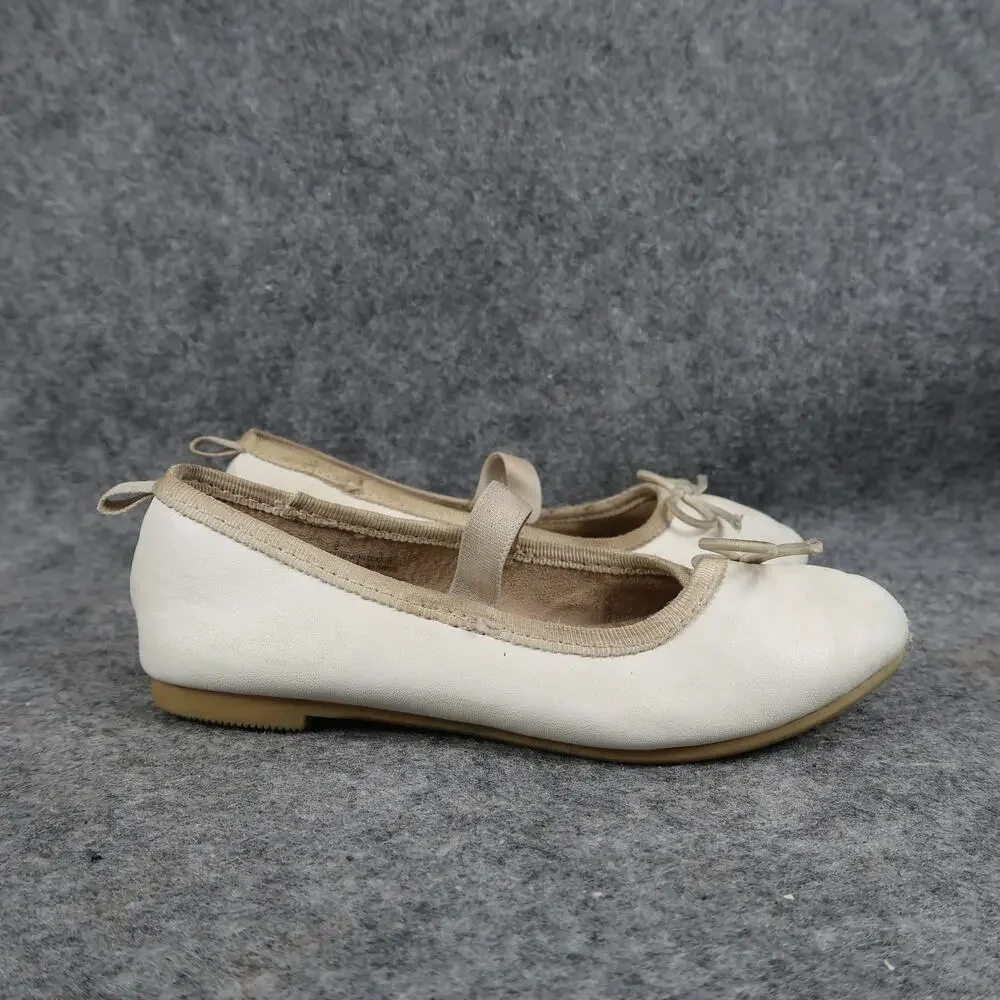 Cat & Jack Shoes Kids Toddler Girls 9 Ballet Flat Mary Jane Strap Slip On Bow